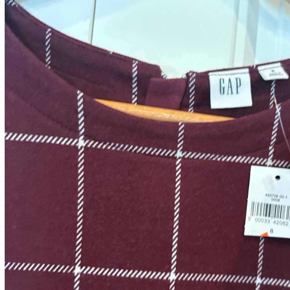 Gap Burgundy Plaid Dress Size 8 - Picture 6 of 7